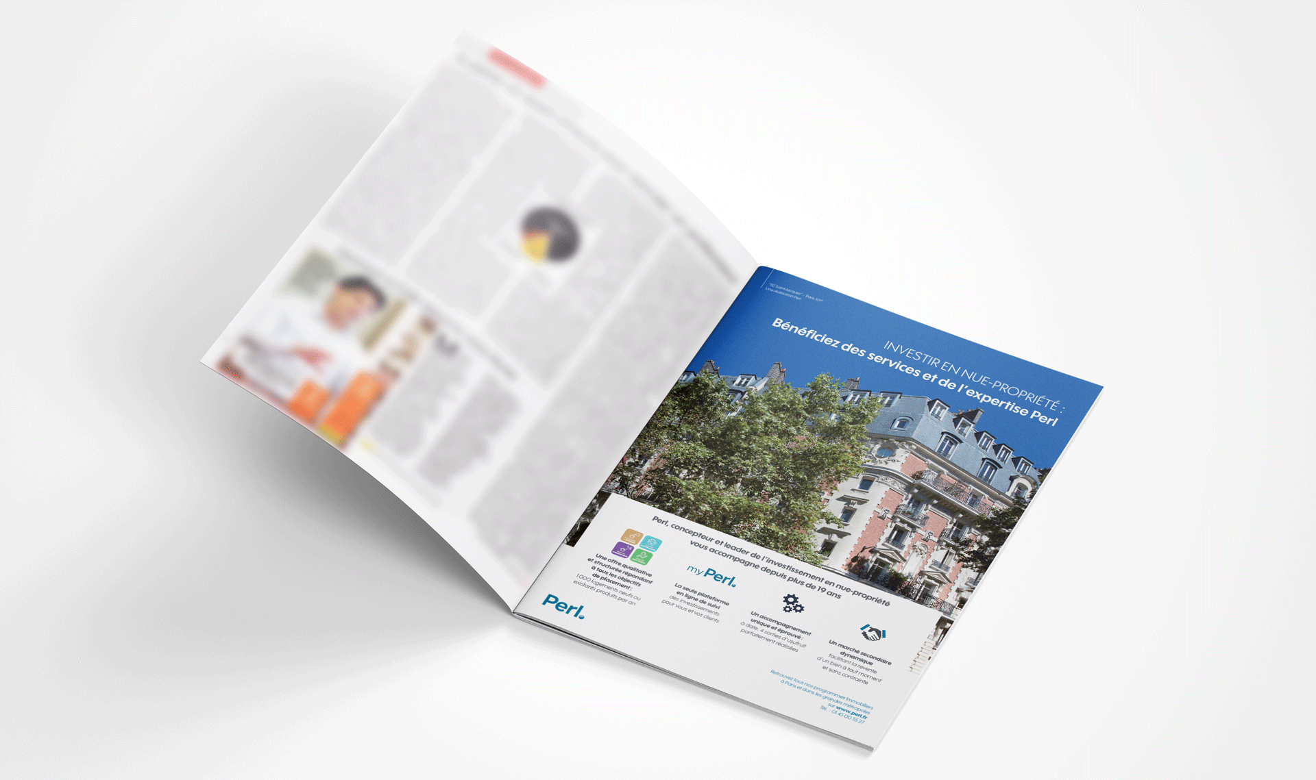 Annonce presse, Capital et Livre Blanc des CGPI du groupe immobilier Perl, réalisée par l'agence de communication d'identité de marque, Siouxe à Paris.