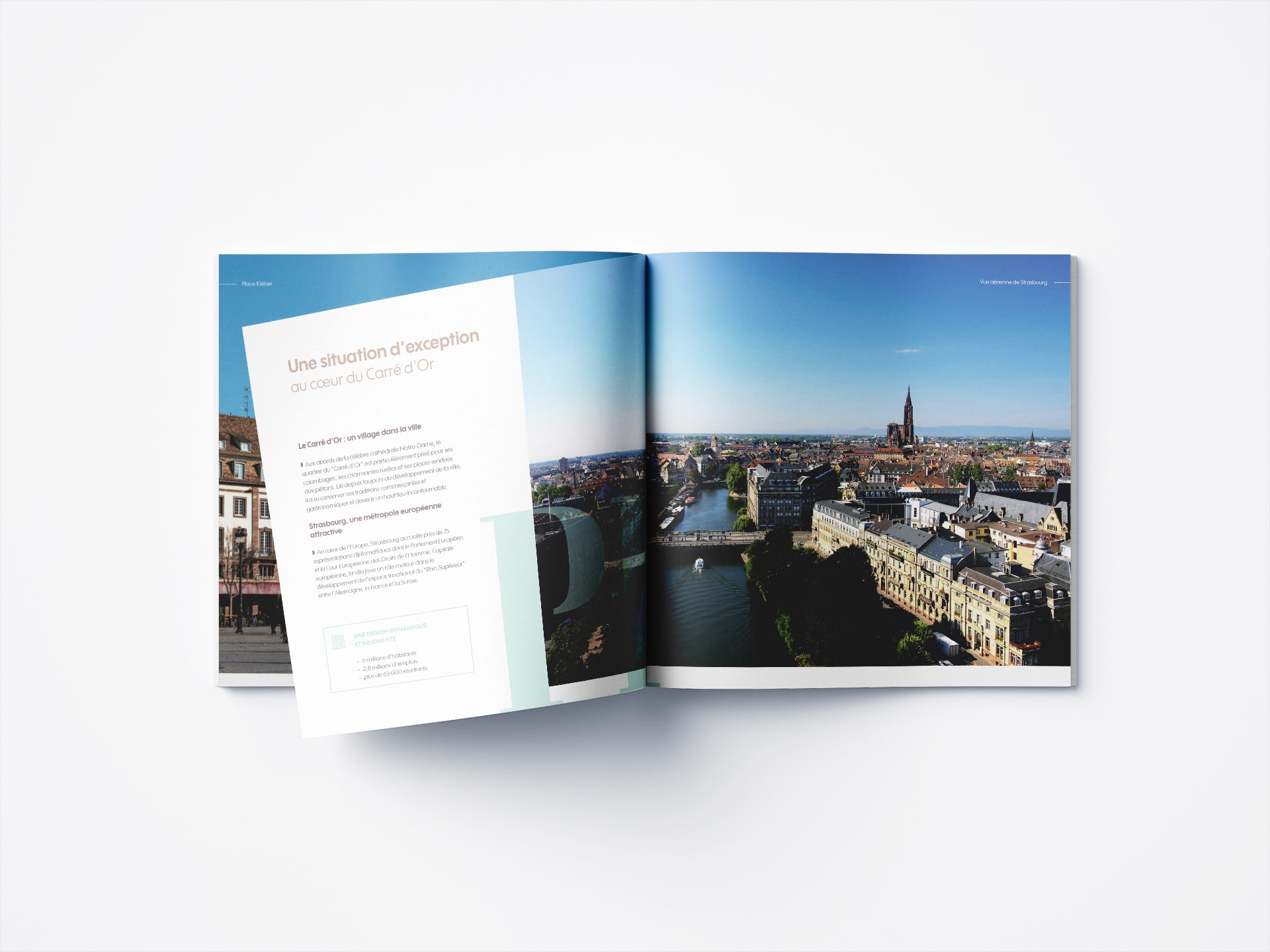 Il y a une brochure commerciale de Strasbourg pour un programme immobilier, réalisée par l'agence de communication 360 Siouxe à Paris, pour Perl.