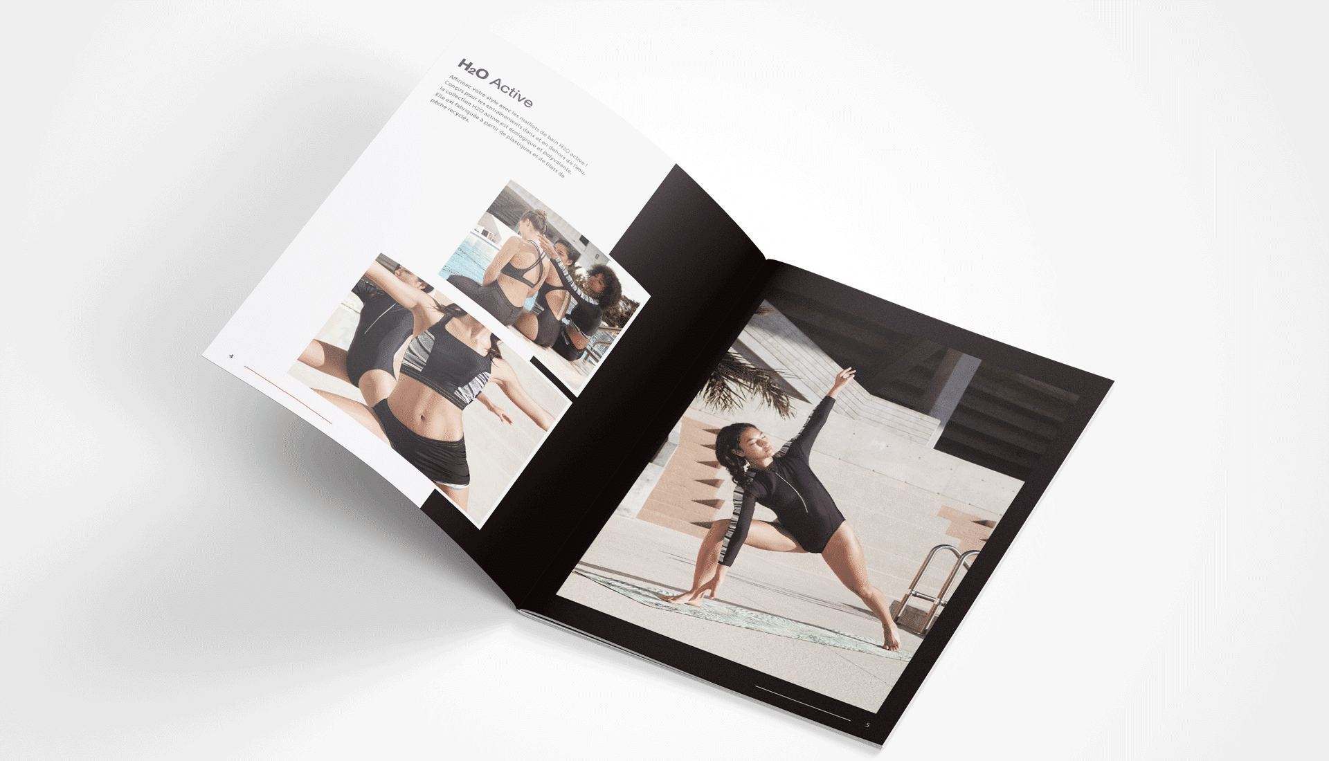 Création du lookbook, maillots de bain et accessoires de la marque Anglaise Speedo. Support réalisé par l’agence de communication de création Siouxe, à Paris