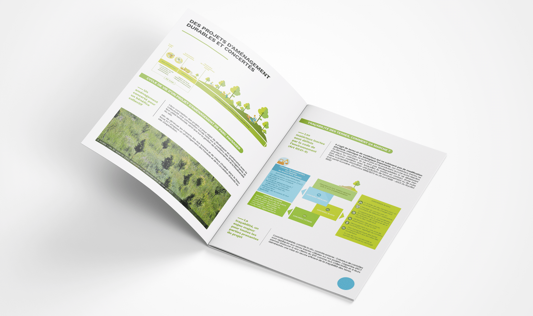 Intérieur brochure de la stratégie de communication institutionnelle et commerciale. ECT, par l'agence de communication et de design Siouxe, à Paris.