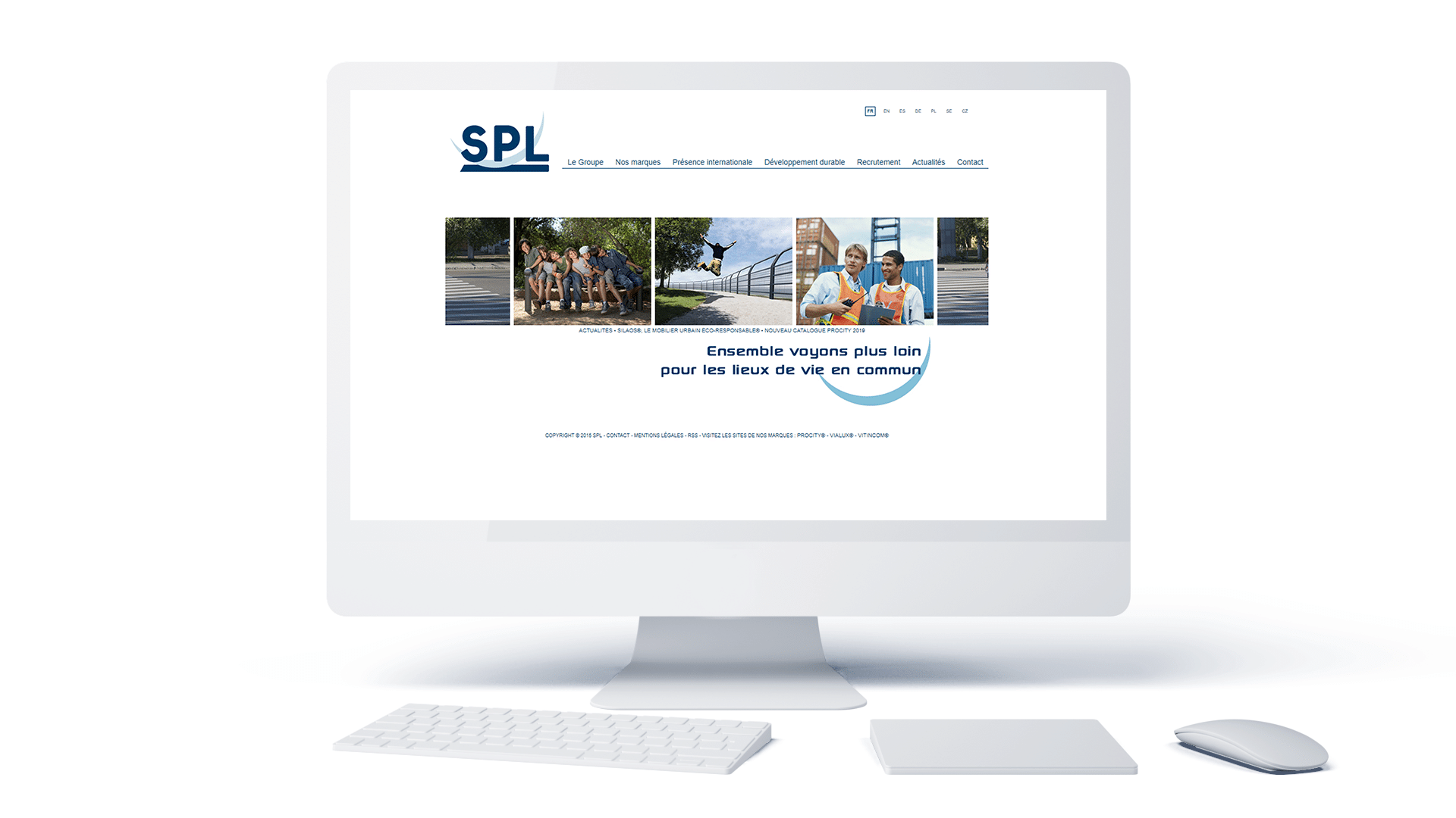 Sites groupe SPL, réalisés par l'agence communication globale Siouxe, à Paris.